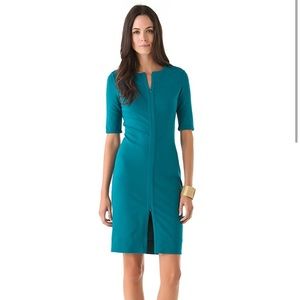 DVF Saturn zip dress in Turkish teal - size 8